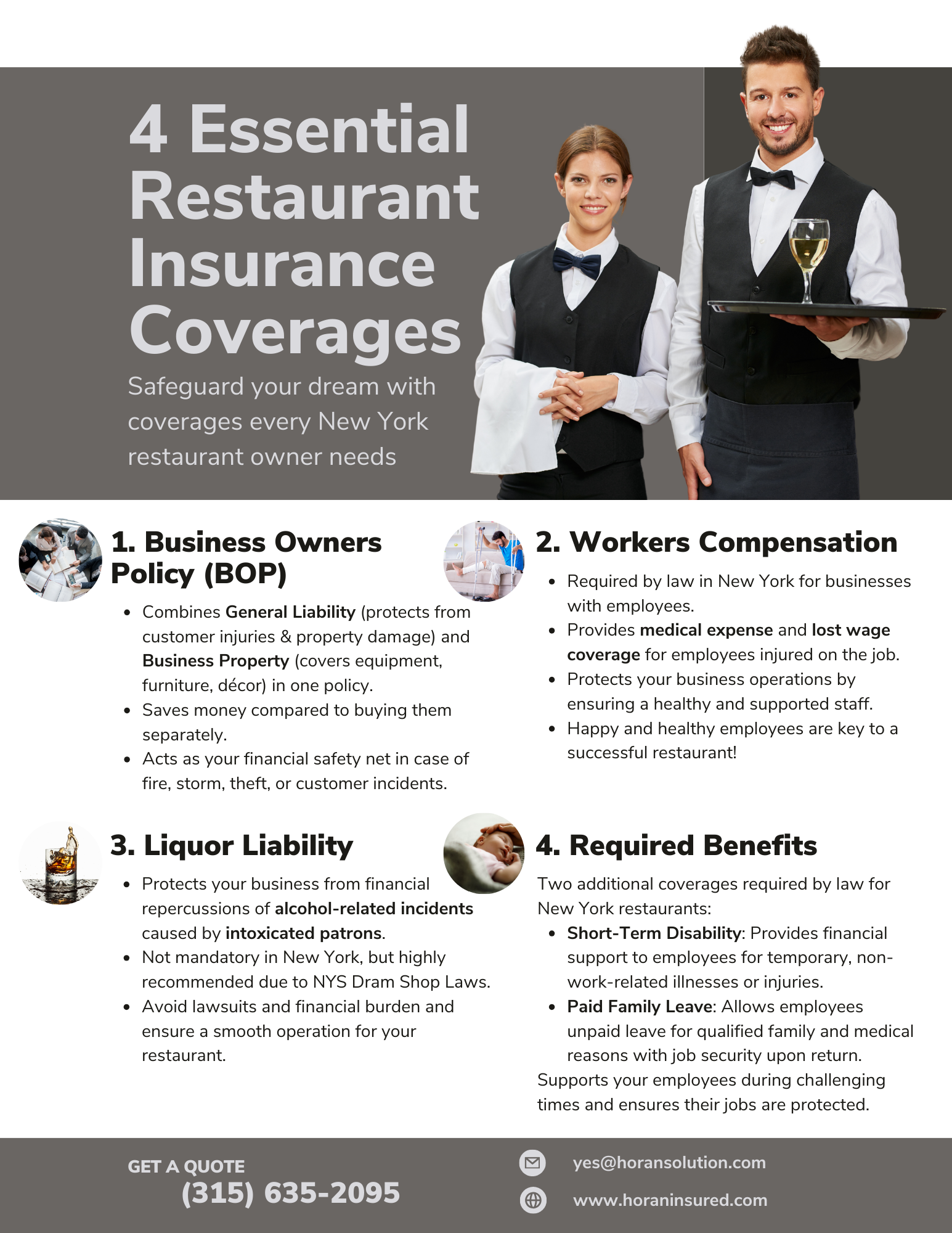 4 essential restaurant insurance coverages every New York restaurant owner needs.