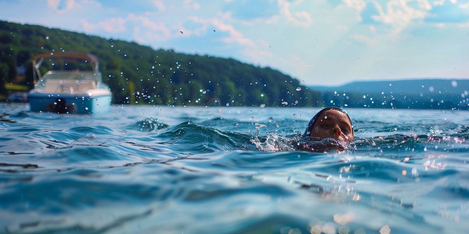 A swimmer in the path of an oncoming boat in a popular CNY lake