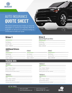 Auto Insurance Quote Sheet JPG