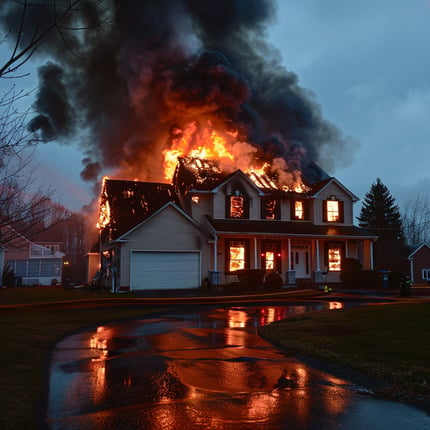 Central New York house on fire