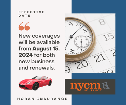 Effective date for NYCMs new auto insurance coverages