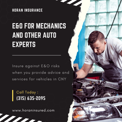 Errors and omissions insurance for mechanics and other automotive experts
