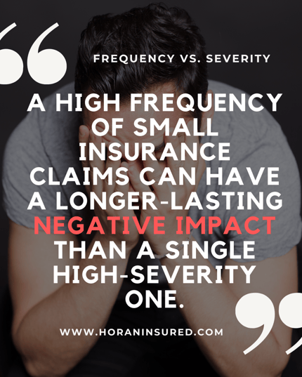 Frequency of small insurance claims vs. a single high-severity one.