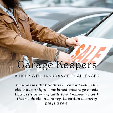 Garage keepers insurance when offering car service and sales