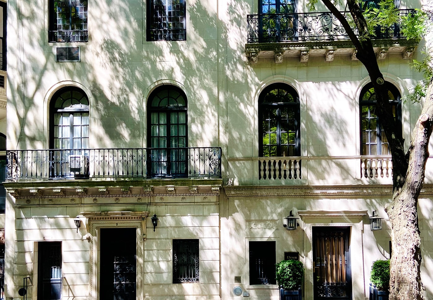 white building with arches