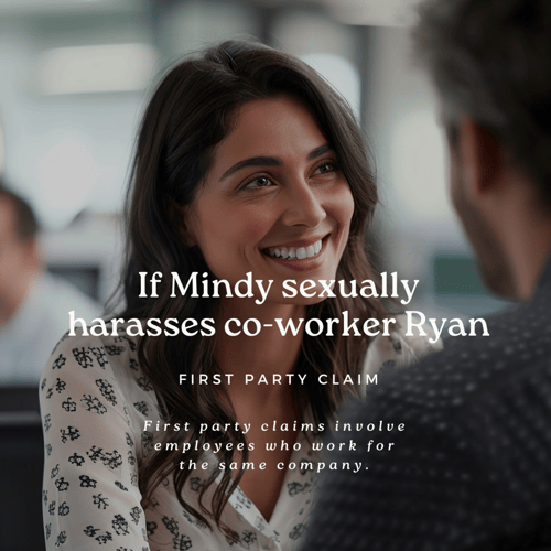 If Mindy sexually harasses co-worker Ryan its a first party claim