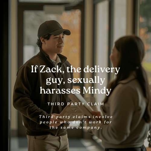 If Zack, the delivery guy, sexually harasses Mindy its a third party claim