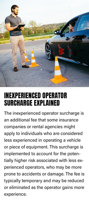 Inexperienced operator surcharge explained