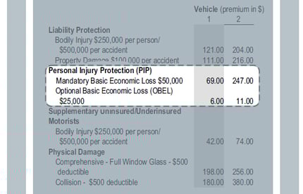 No-Fault-Personal Injury Protection PIP example