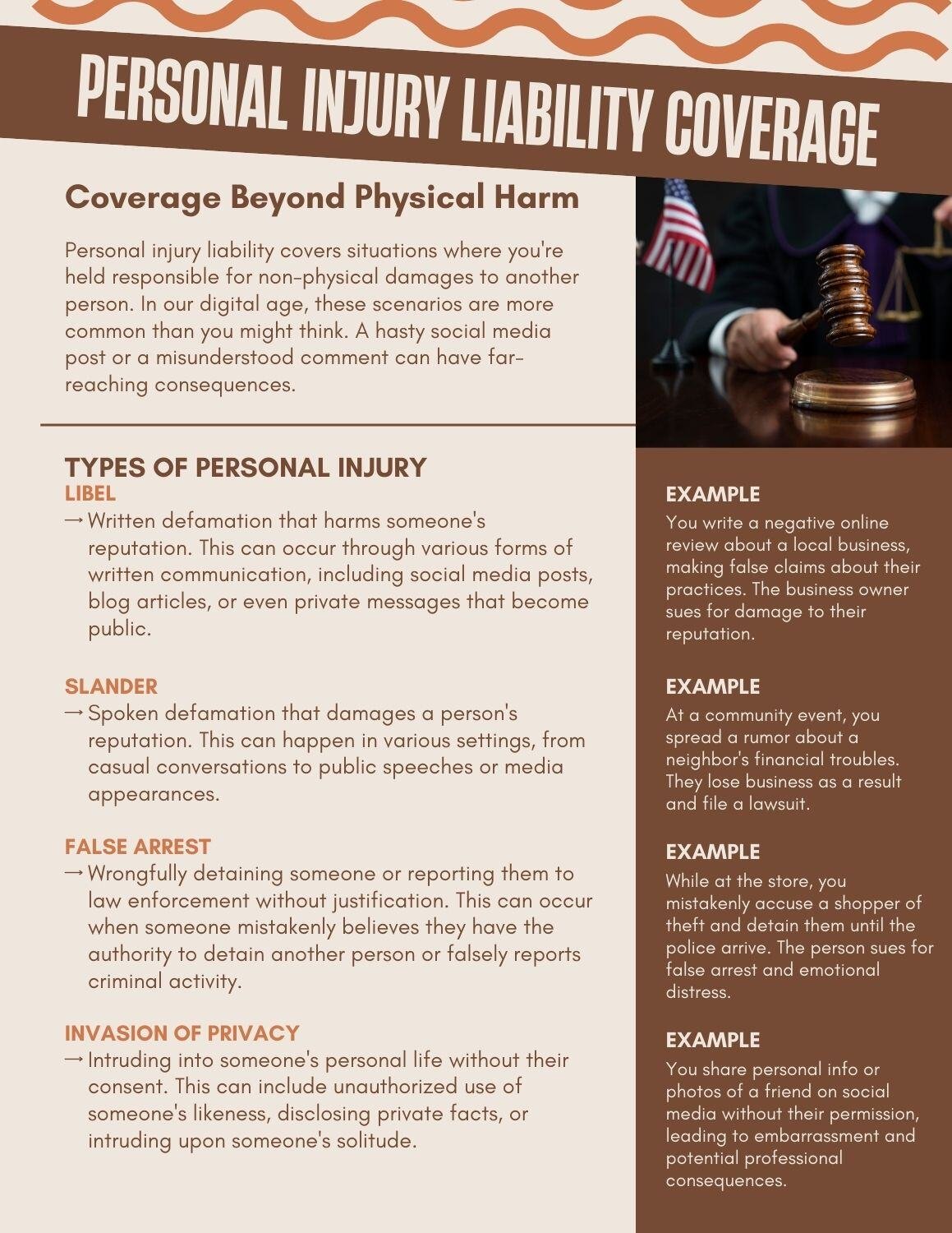 Personal injury liability -  coverage beyond physical harm