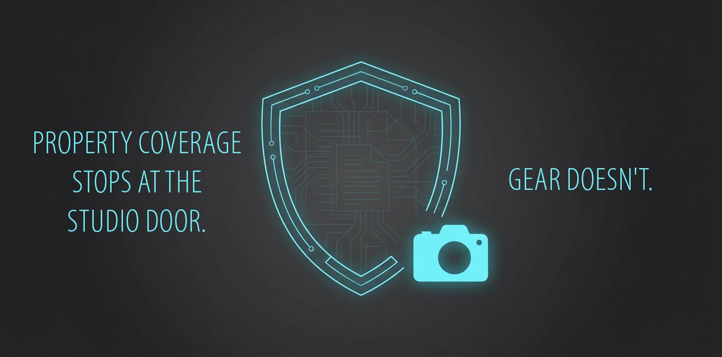 Property coverage stops at the studio door, gear doesnt