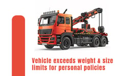 Vehicle exceeds weight and size limits for personal auto policies