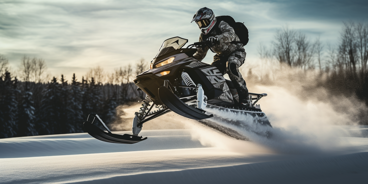CNY snowmobiler going airborne in the Tug Hill Region