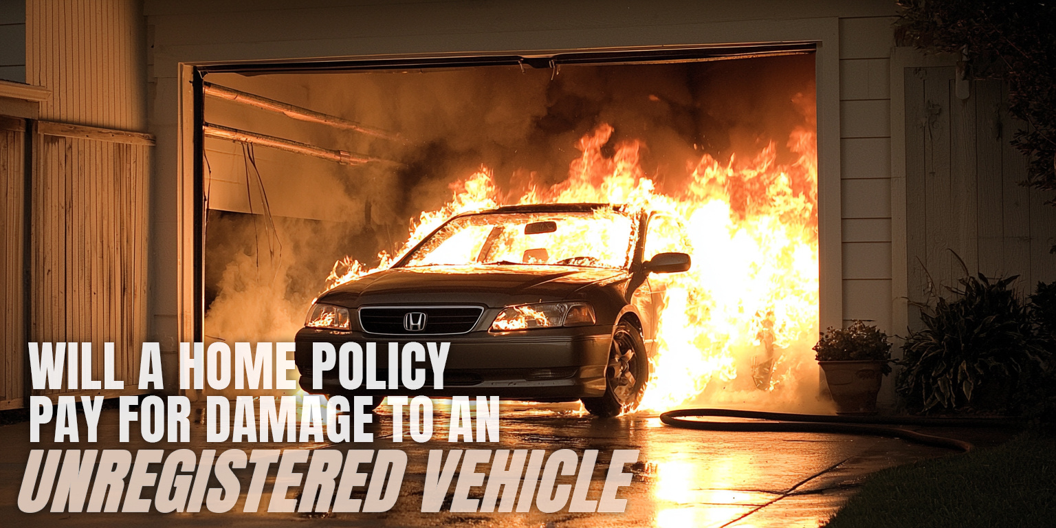 Will a home policy pay for damage to an unregistered vehicle